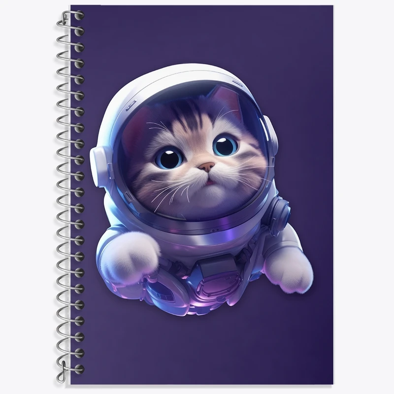 دفتر لغت 50 برگ خندالو طرح گربه فضانورد کد F2643