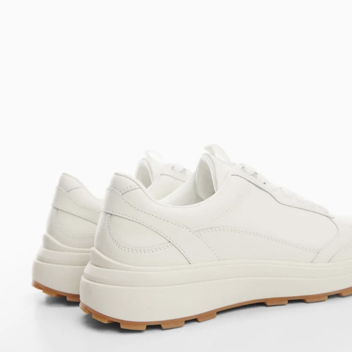 کفش روزمره زنانه مانگو مدل Lace-up leather sneakers 2024