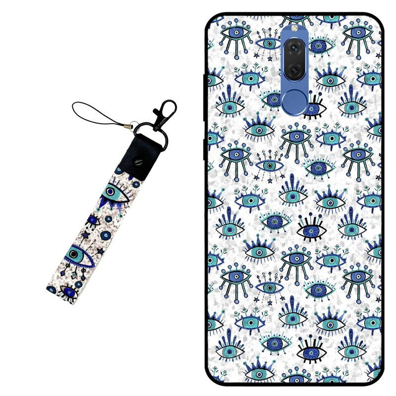 کاور مگافون طرح چشم نظر  مدل 6464 مناسب برای گوشی موبایل هوآوی Mate 10 Lite به همراه بند مچی 
