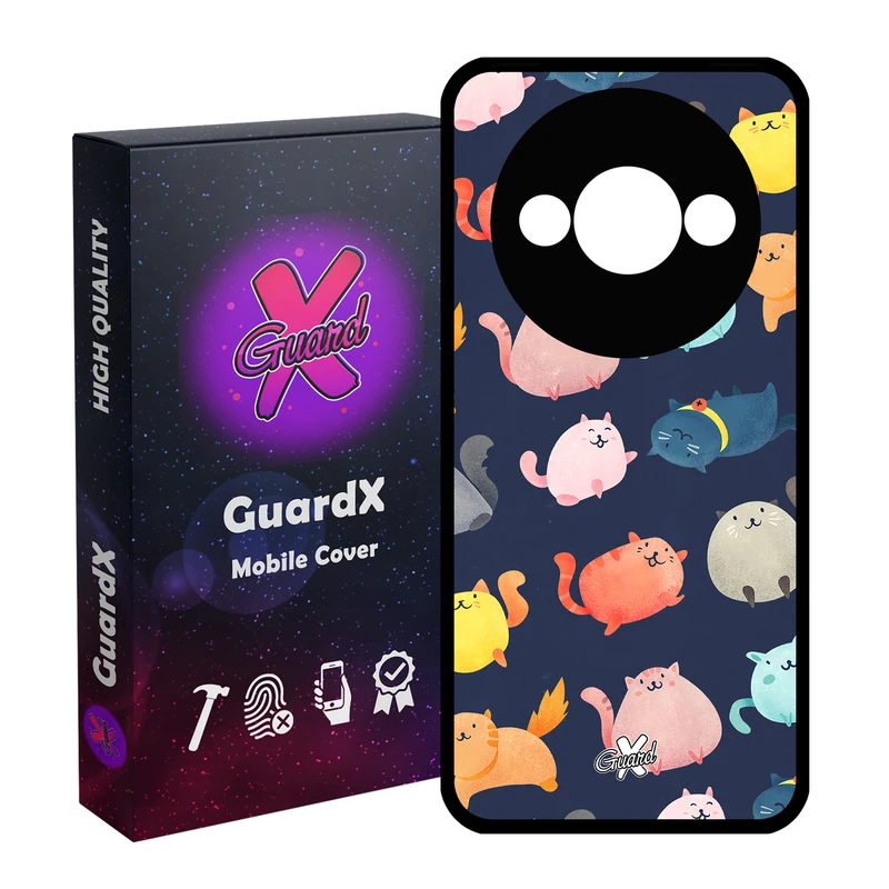 کاور گارد ایکس طرح Cats مدل قاب Glass10173 مناسب برای گوشی موبایل شیائومی Redmi A3 4G/ A3X 4G/ Poco C61