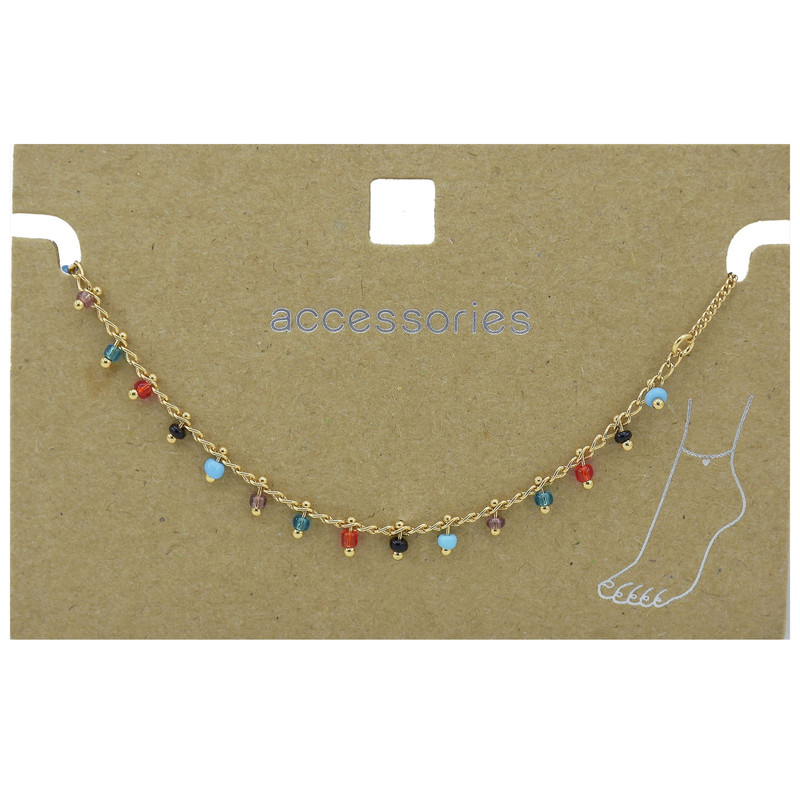 پابند زنانه اکسسورایز مدل مهره ای چند رنگ پابند زنانه اکسسورایز مدل مهره ای چند رنگ