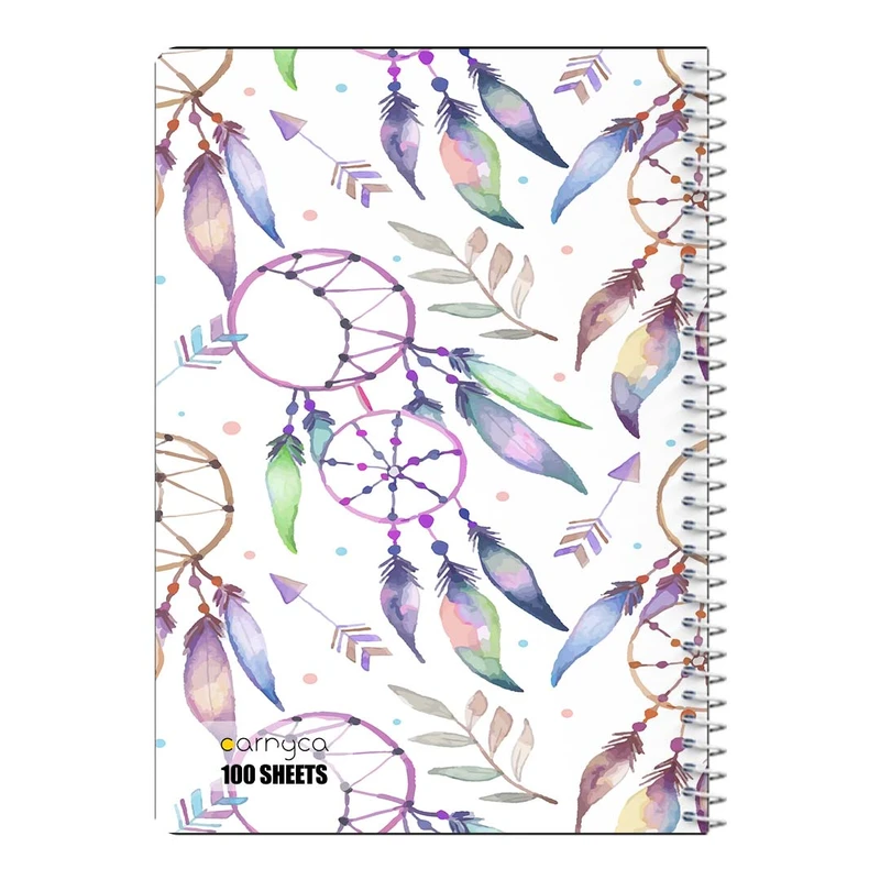 دفتر مشق 100 برگ سیمی کارنیکا طرح پترن بوهو Boho Pattern کد 17223