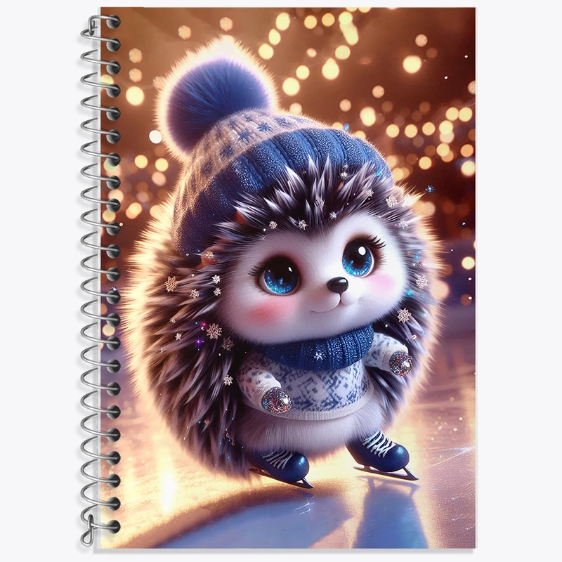 دفتر زبان 50 برگ خندالو مدل سه خط طرح جوجه تیغی بامزه کد F5474