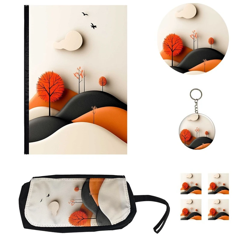 بسته لوازم تحریر مدل طبیعت مینیمال کد1 مجموعه 8 عددی