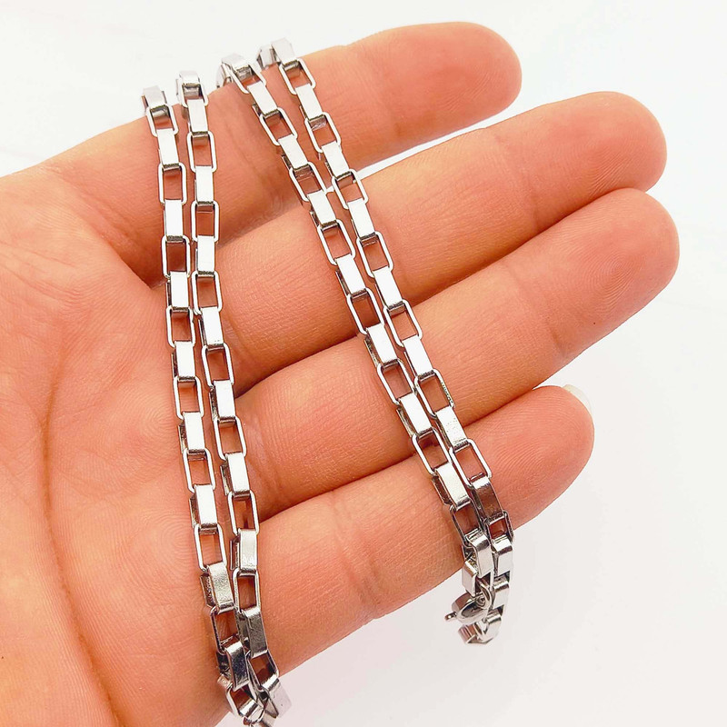 گردنبند مردانه مدل آجری استیل