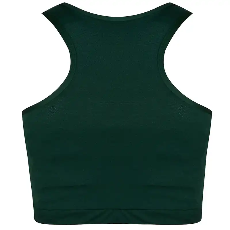 نیم تنه ورزشی زنانه مدل 268003612 جلو زیپ دار رنگ سبز