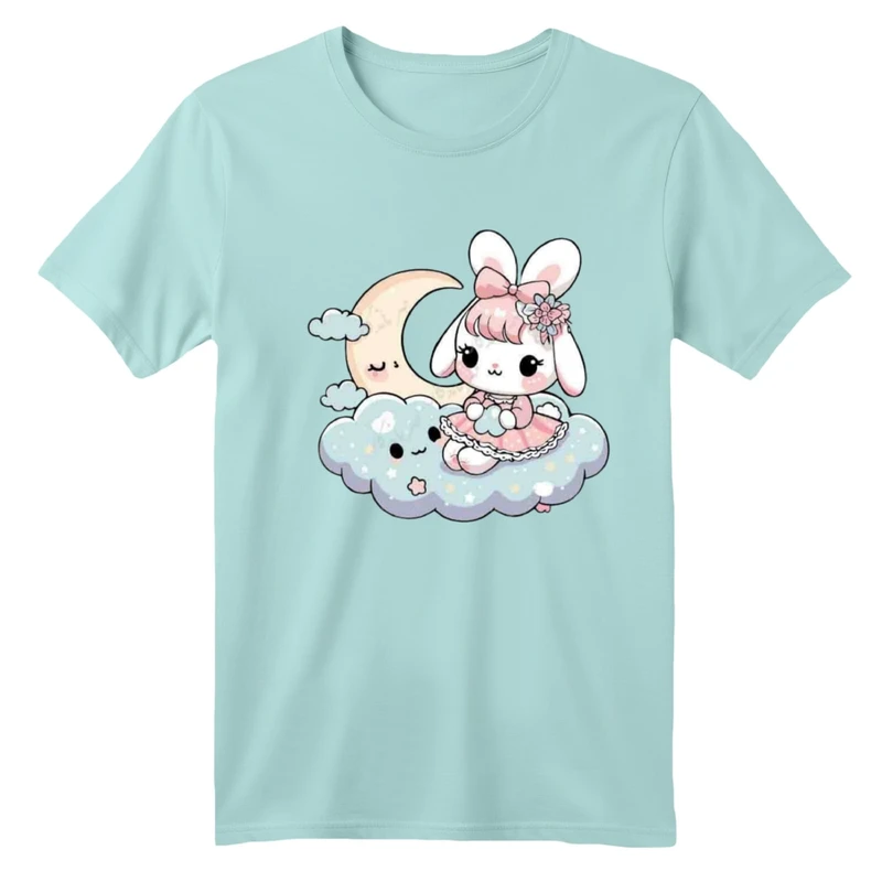 تی شرت آستین کوتاه بچگانه مدل خرگوش و ابر