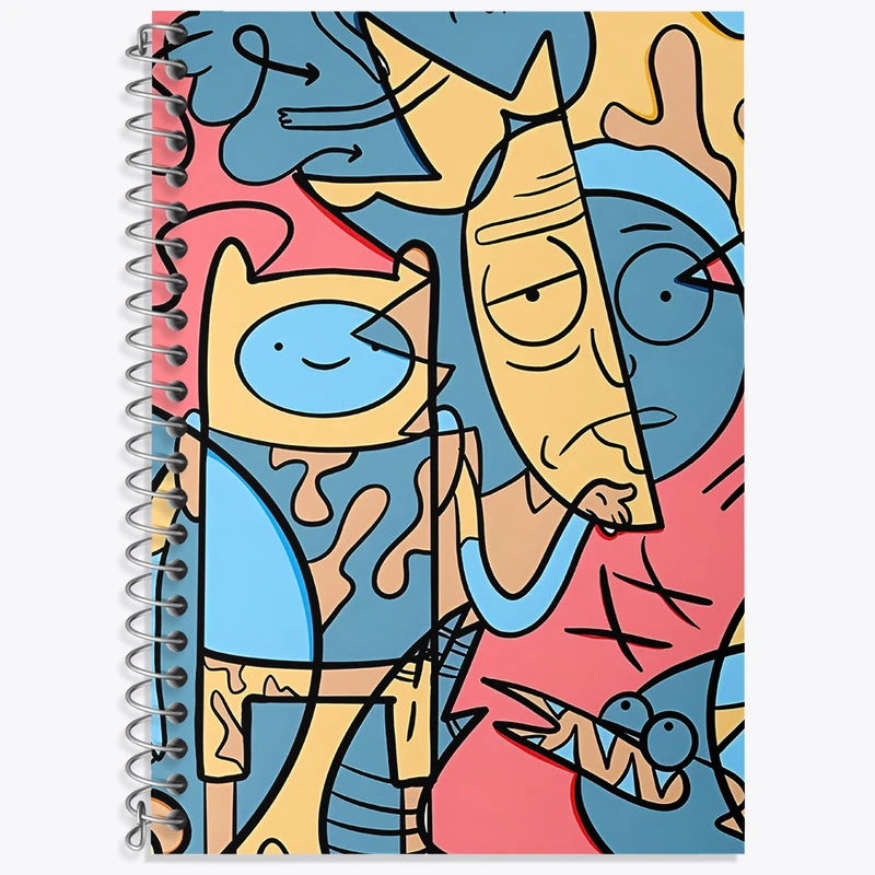 دفتر زبان 50 برگ خندالو مدل سه خط طرح ریک و مورتی (Rick and Morty) کد N2745