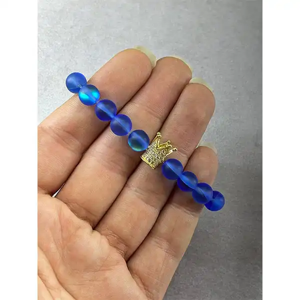 دستبند زنانه مدل شب تاب طرح تاج کد 889412