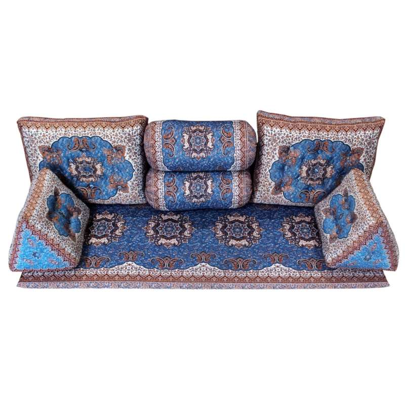 ست 7 تکه پشتی ترمه مدل شاه نشین طرح بهار