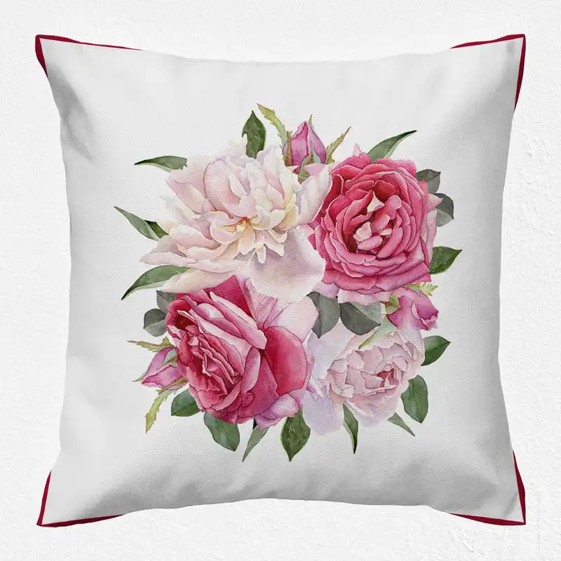 کاور کوسن مدل گل دورو طرح دار کد 10138