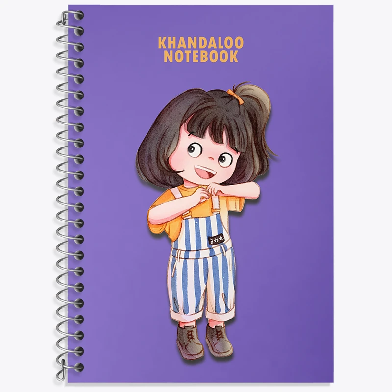 دفتر زبان 50 برگ خندالو مدل سه خط طرح دخترانه بامزه کد N5904