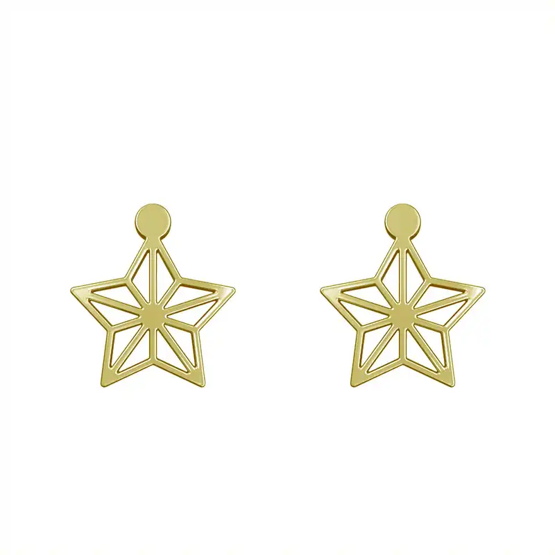 گوشواره طلا 18 عیار زنانه مدوپد مدل ستاره کد GA1-15421