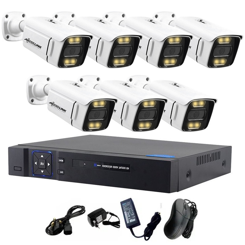 سیستم امنیتی کامل دوربین مداربسته اکسس لینک مدل AHD PACKAGE WARM 07 مجموعه 7 عددی