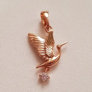 آویز گردنبند زنانه ژوپینگ مدل لک لک تک نگین xp144