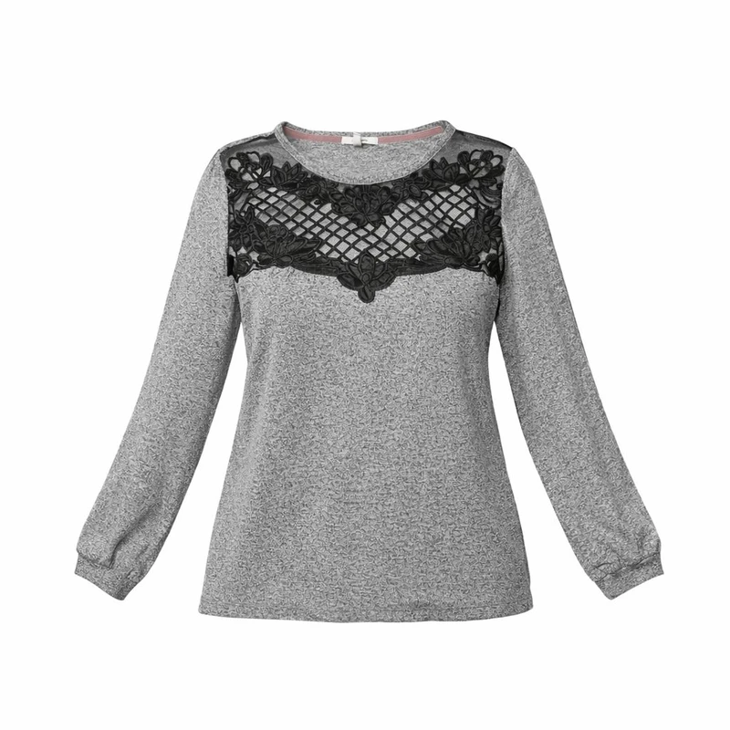 بلوز آستین بلند یقه گرد زنانه مدل گیپور