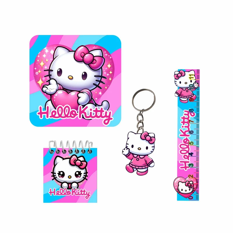 بسته لوازم تحریر مدل هلو کیتی کد kitty 1 مجموعه 4 عددی