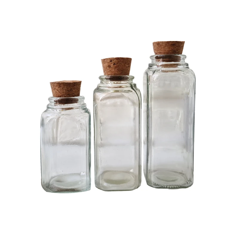 جای ادویه مدل چوب پنبه چهارگوش کد 123 مجموعه 3 عددی