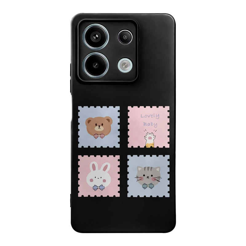 کاور قاب گارد طرح گربه خرس خرگوش کد a8651 مناسب برای گوشی موبایل شیائومی Redmi Note 13 Pro 5G