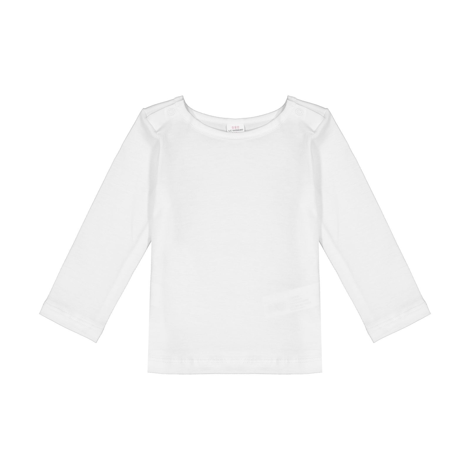 تی شرت نوزادی دخترانه ال سی وایکیکی مدل 0SI384Z1-E5X-OPTICWHITE