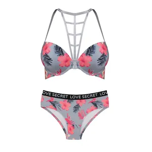 ست شورت و سوتین زنانه مدل آبرنگی کد SCH-758 رنگ طوسی