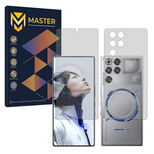 Master Hydrogel model Transparent Screen Protector for ZTE nubia RedMagic 11 Pro Plus mobile phone along with the back protector