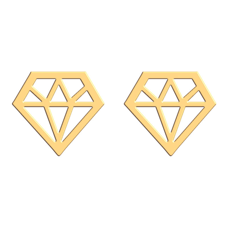 گوشواره طلا 18 عیار زنانه فرشته مدل الماس WEL-000165