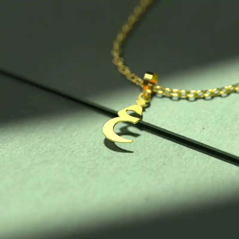 گردنبند طلا 18 عیار زنانه مدوپد مدل حرف غ کد I3-1-1214