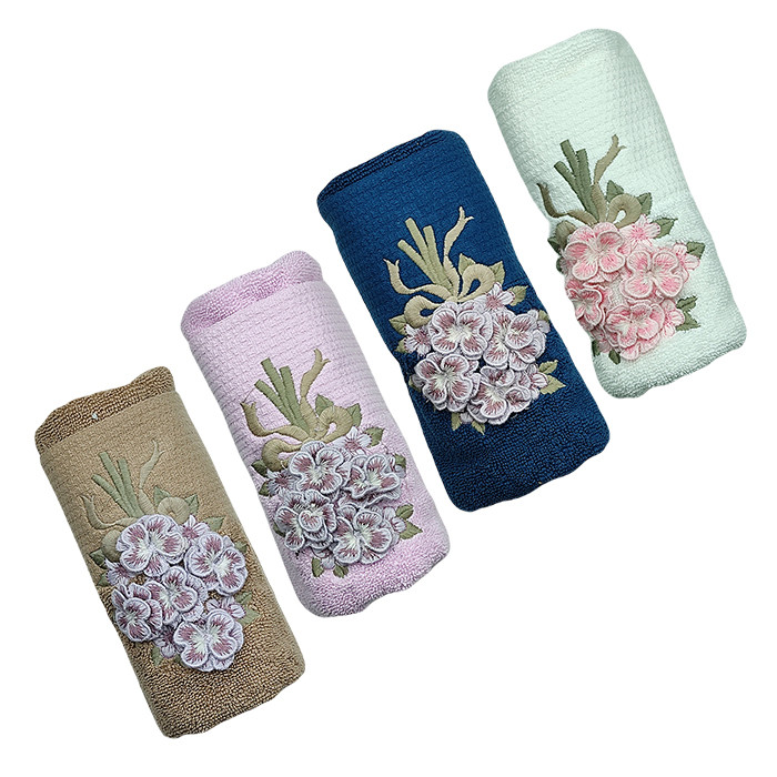 حوله دستی لاروسا مدل Spring 3d سایز 40x75 سانتی متر مجموعه 4 عددی