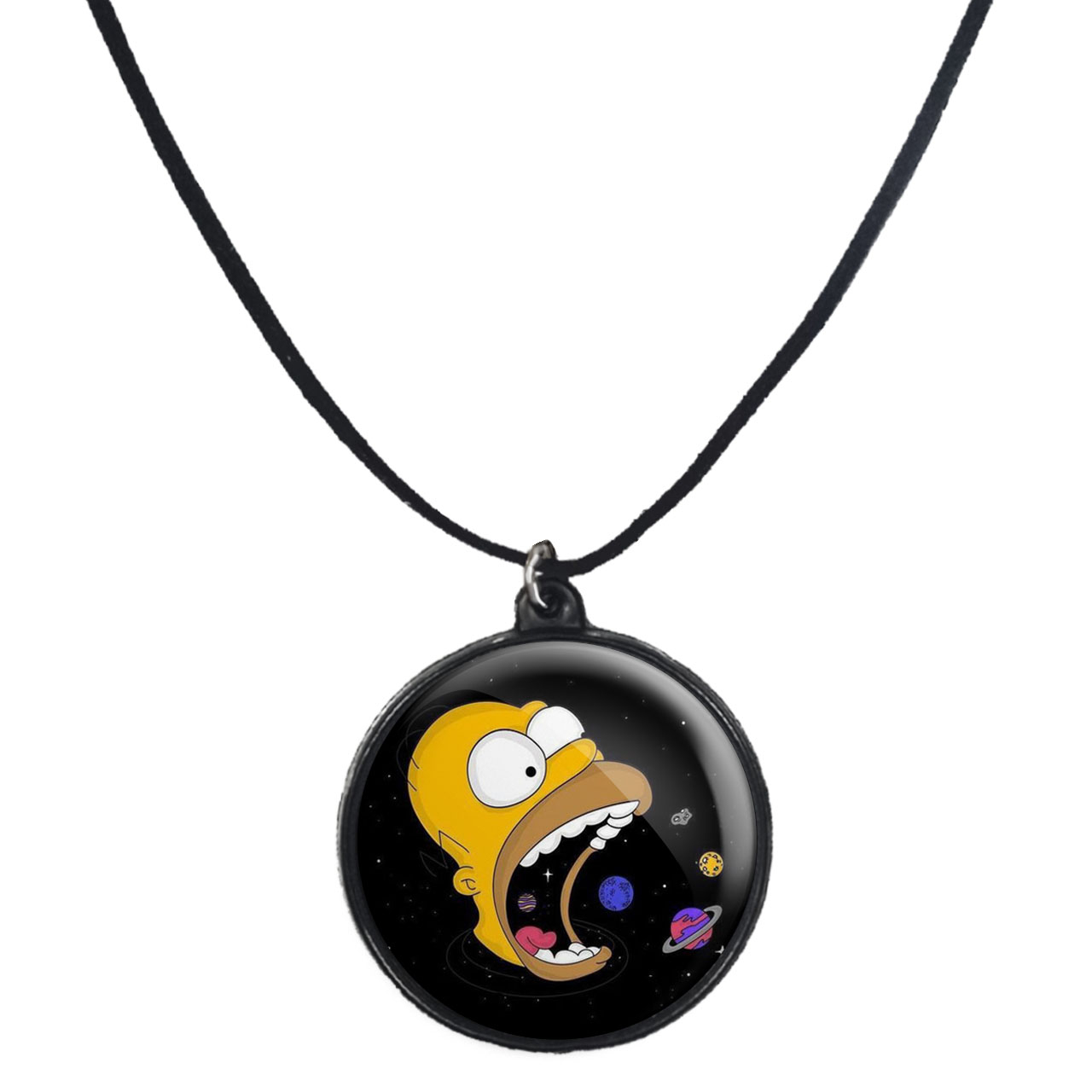 گردنبند پرمانه طرح سیمپسون ها کد pmb.21249 مدل دو طرفه
