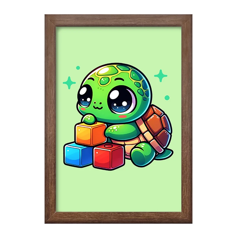 تابلو خندالو طرح لاکپشت کیوت کد F7707