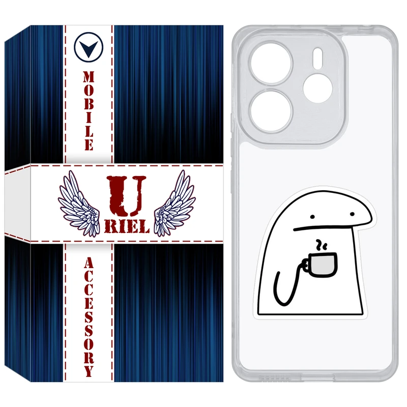 کاور یوریل قاب مدل Clear کد 79 طرح پوکرفیس مناسب برای گوشی موبایل شیائومی Redmi Note 14 4G