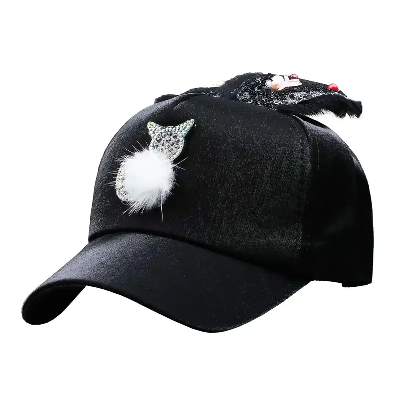 کلاه کپ بچگانه طرح گربه پولک دار مدل CT_2023