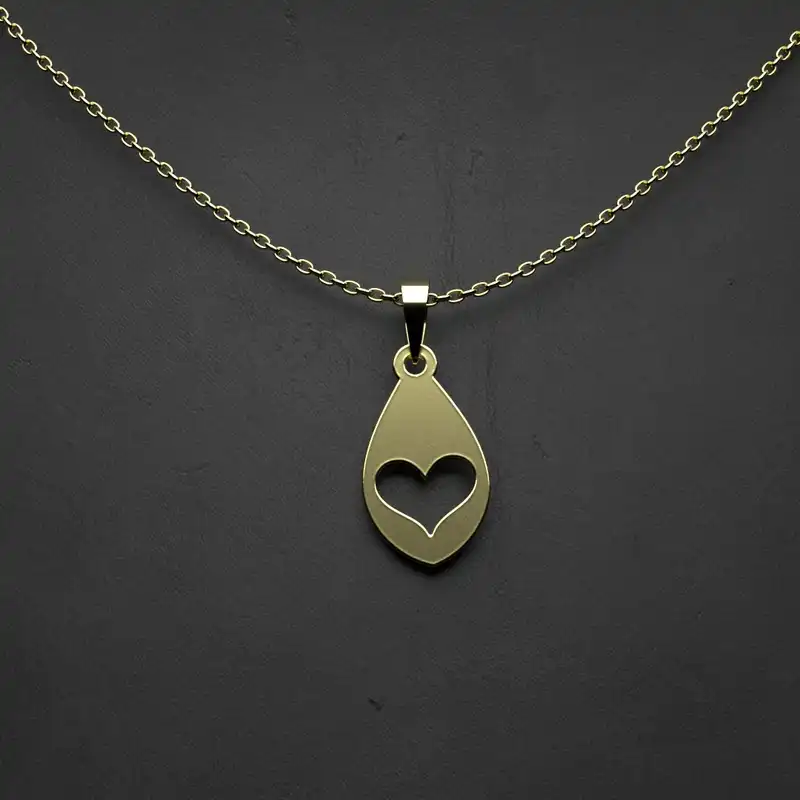 گردنبند طلا 18 عیار زنانه مدوپد مدل قلب کد QQ1117