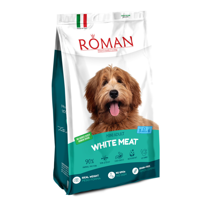  غذای خشک سگ رومن مدل گوشت سفید وزن 10 کیلوگرم