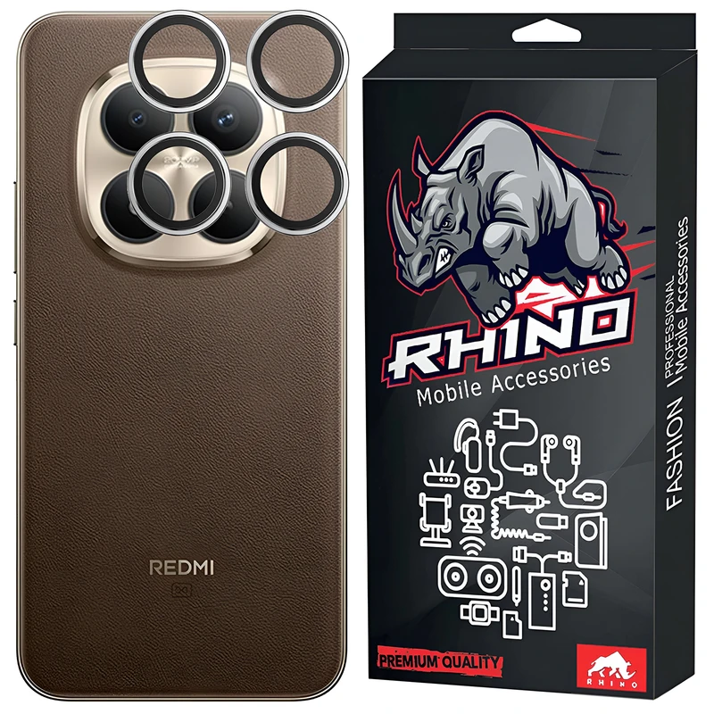 محافظ لنز دوربین شیشه‌ای راینو مدل R-Ring مناسب برای گوشی موبایل Redmi Note 15 Pro 5G / Redmi Note 15 Pro Plus