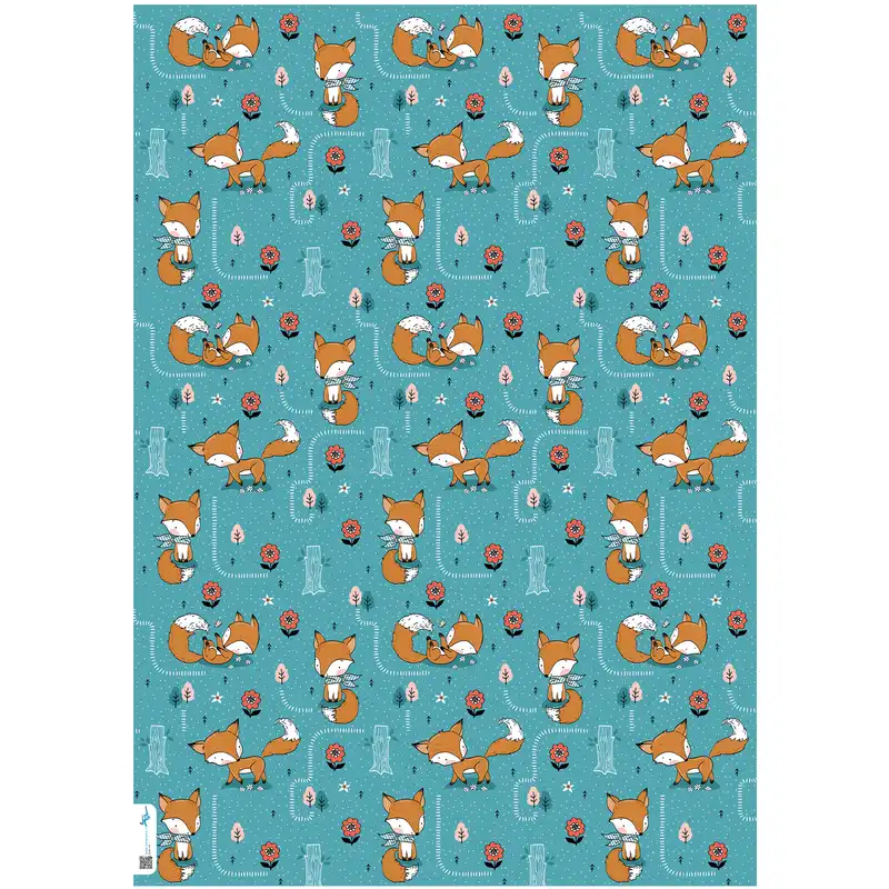 کاغذ کادو طرح روباه کد 142 بسته پنج عددی