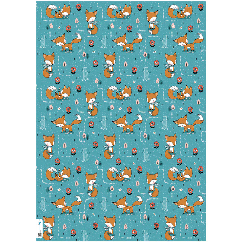 کاغذ کادو طرح روباه کد 142 بسته پنج عددی