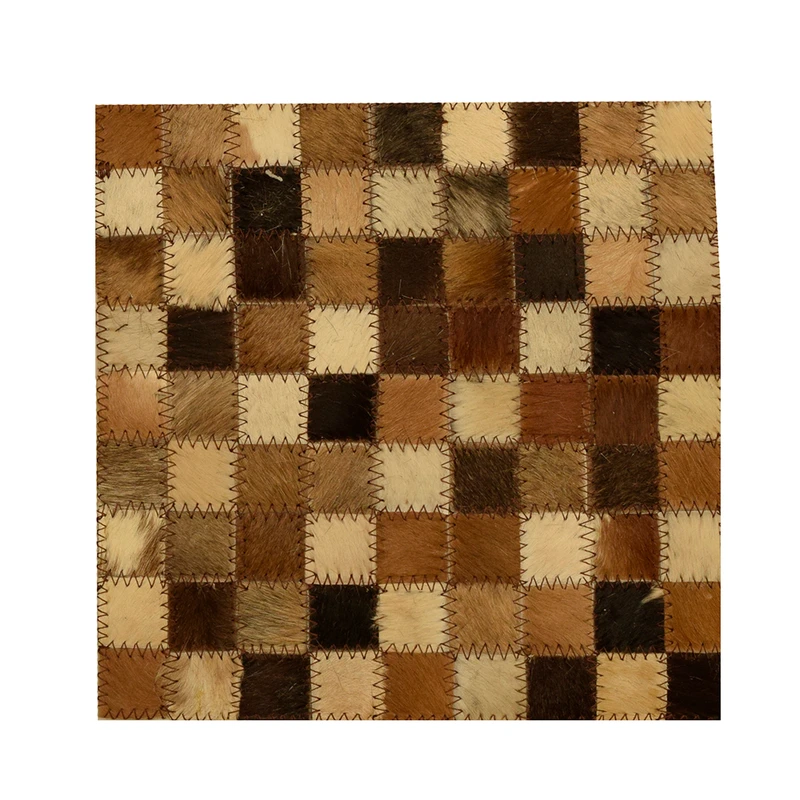 رومیزی کلاژ چرم و پوست مدل مربعی شطرنجی کد 0011