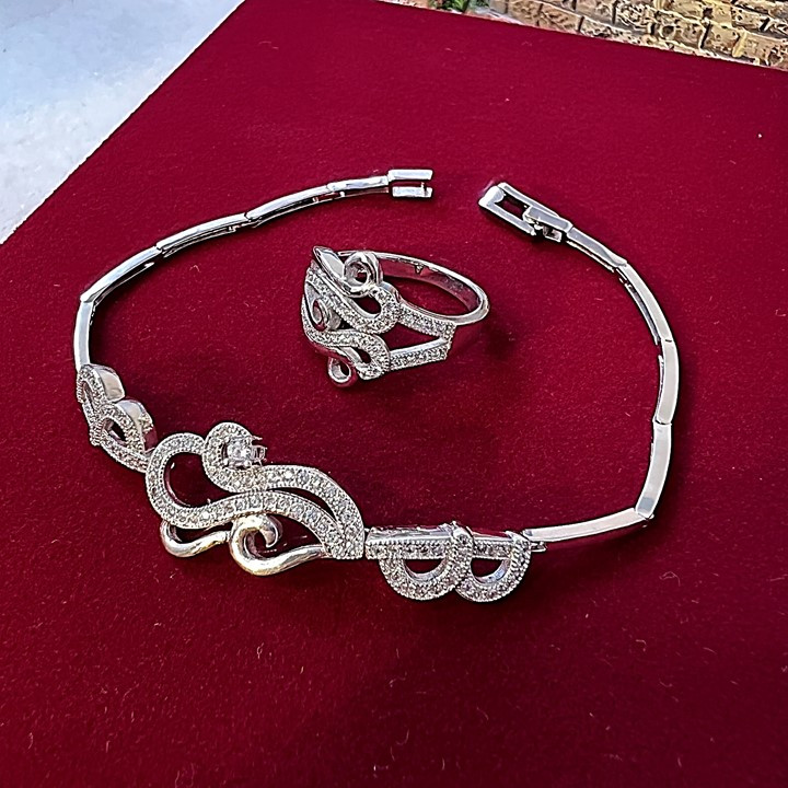 نیم ست نقره زنانه کد glsr-858