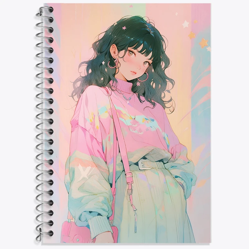 دفتر زبان 50 برگ خندالو مدل سه خط طرح دخترانه کد F601