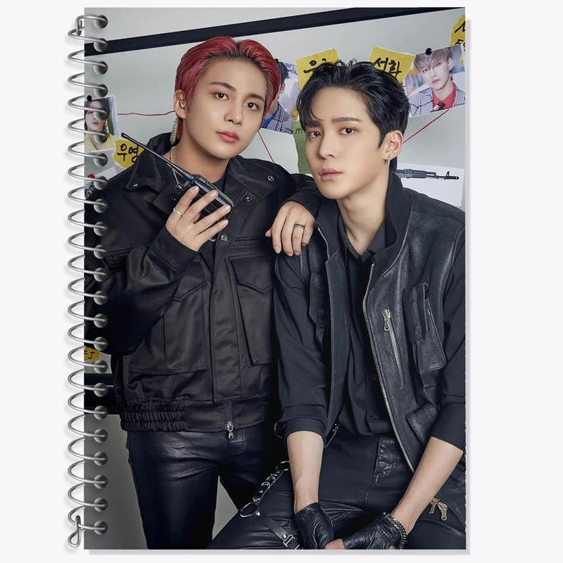 دفتر زبان 50 برگ خندالو مدل سه خط طرح گروه ایتیز ATEEZ کد 21296