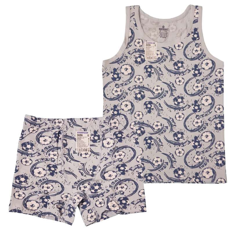 ست تاپ و شلوارک پسرانه بایکار مدل 2696G