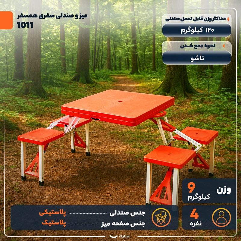 عکس شماره 2 : میز و صندلی تاشو سفری همسفر مدل 1011