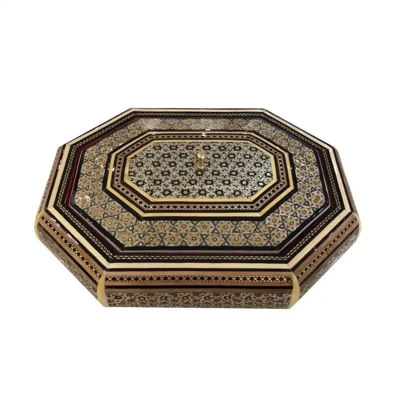 شکلات خوری خاتم کاری مدل هشت ضلعی کد 25