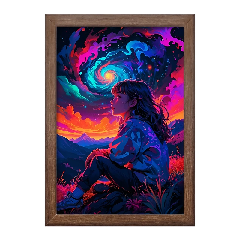 تابلو خندالو طرح دختر و آسمان کد F11840