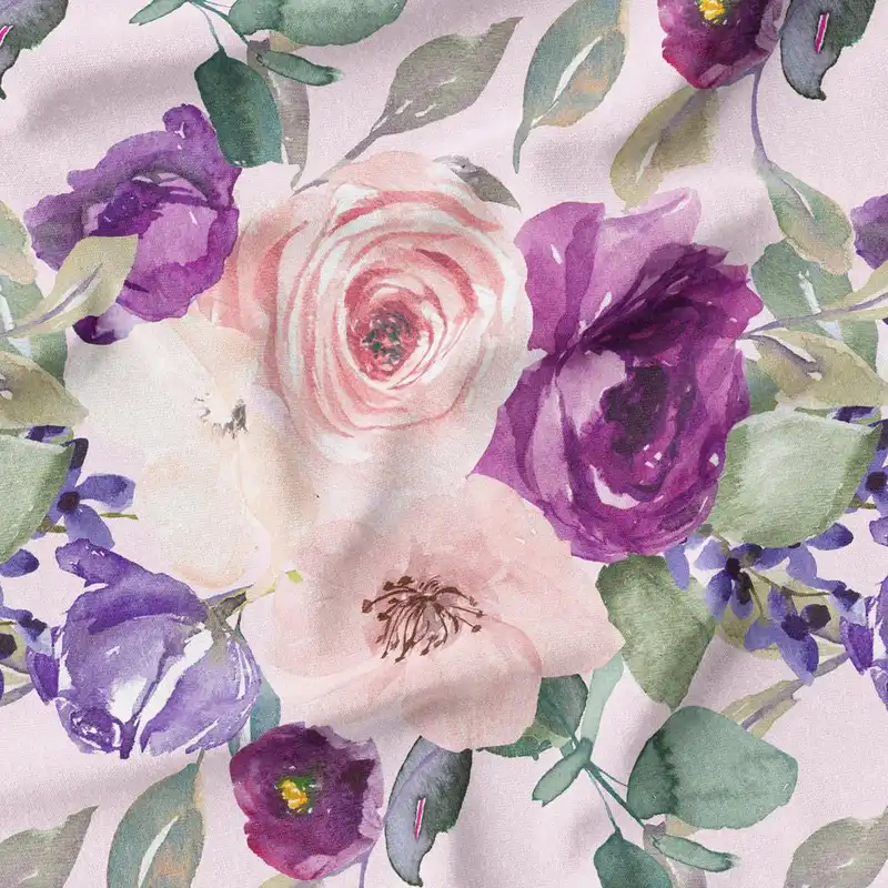 پارچه ملحفه پارچه باما مدل مخمل طرح گل رنگی کد 5012267