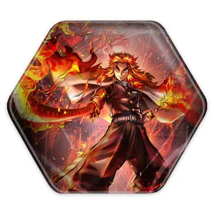 پیکسل خندالو طرح کیوجورو رنگوکو انیمه شیطان کش مدل شش ضلعی کد 10101