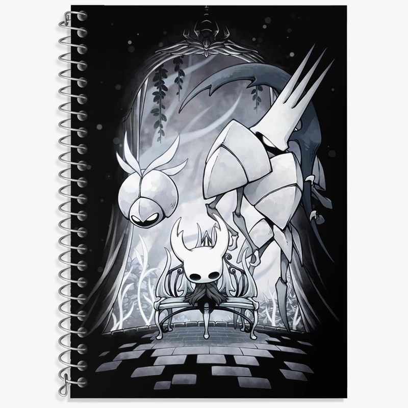 دفتر زبان 50 برگ خندالو مدل دو خط طرح بازی هالو نایت (Hollow Knight) کد 32963