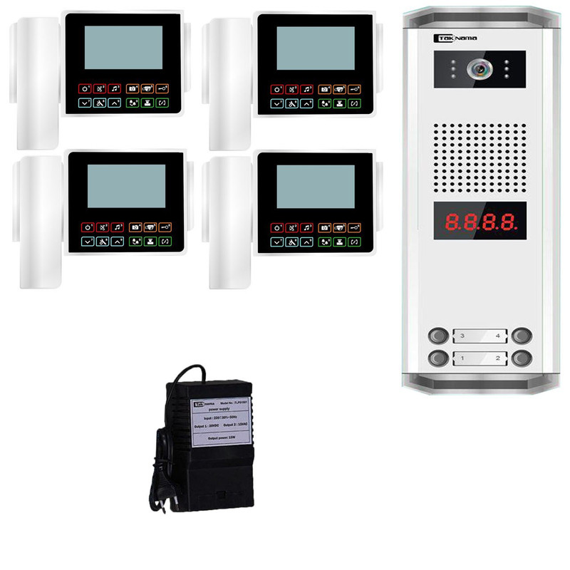 درب بازکن تصویری تک نما مدل C43-4V مجموعه 5 عددی درب بازکن تصویری تک نما مدل C43-4V مجموعه 5 عددی